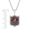 Thumbnail Image 3 of True Fans Tampa Bay Buccaneers 1/5 CT. T.W. Diamond and Enamel Reversible Shield Necklace in Sterling Silver