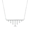 Thumbnail Image 1 of Baguette & Round-Cut Diamond Waterfall Bar Necklace 1/4 ct tw 10K White Gold 18”