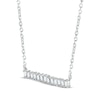 Thumbnail Image 2 of Baguette-Cut Diamond Bar Necklace 1/6 ct tw 10K White Gold 18”