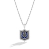 Thumbnail Image 1 of True Fans Indianapolis Colts 1/5 CT. T.W. Diamond and Enamel Reversible Shield Necklace in Sterling Silver