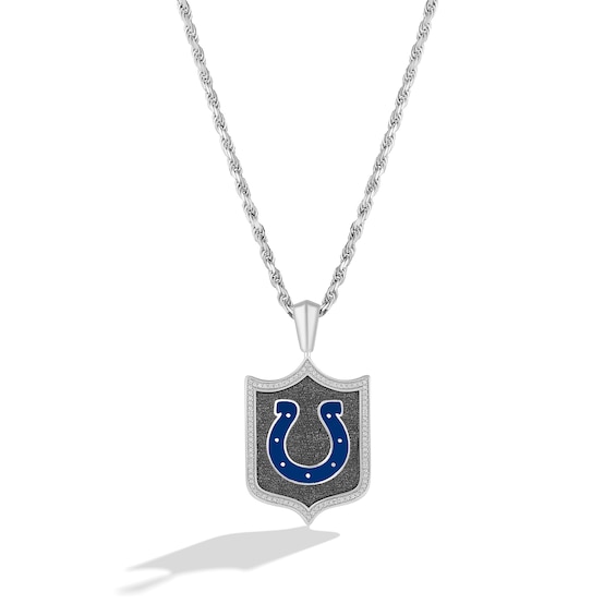 True Fans Dallas Cowboys 1/5 CT. T.W. Diamond and Enamel Reversible Shield  Necklace in Sterling Silver