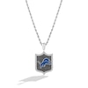 Thumbnail Image 0 of True Fans Detroit Lions 1/5 CT. T.W. Diamond and Enamel Reversible Shield Necklace in Sterling Silver