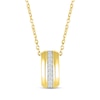 Thumbnail Image 1 of Round-Cut Diamond Barrel Necklace 1/15 ct tw 10K Yellow Gold 18”