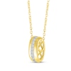 Thumbnail Image 2 of Round-Cut Diamond Barrel Necklace 1/15 ct tw 10K Yellow Gold 18”