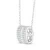 Thumbnail Image 1 of Baguette & Round-Cut Diamond Five-Row Barrel Necklace 1/4 ct tw Sterling Silver 18”