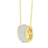 Round-Cut Diamond Rope-Edge Barrel Necklace 1/2 ct tw 10K Yellow Gold 18” |  Kay