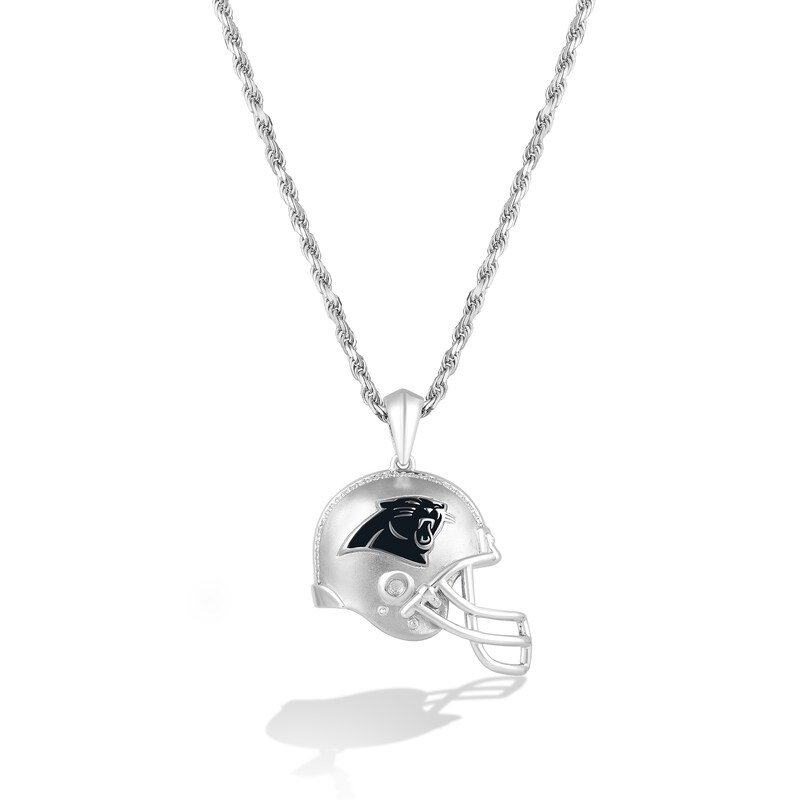 True Fans™ NFL Dallas Cowboys 1/20 CT. T.W. Diamond Small Helmet Pendant in  Sterling Silver