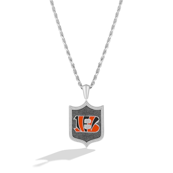 True Fans Dallas Cowboys 1/5 CT. T.W. Diamond and Enamel Reversible Shield  Necklace in Sterling Silver