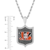 Thumbnail Image 3 of True Fans Cincinnati Bengals 1/5 CT. T.W. Diamond and Enamel Reversible Shield Necklace in Sterling Silver