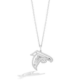 True Fans Atlanta Falcons 1/10 CT. T.W. Diamond Logo Necklace in Sterling Silver