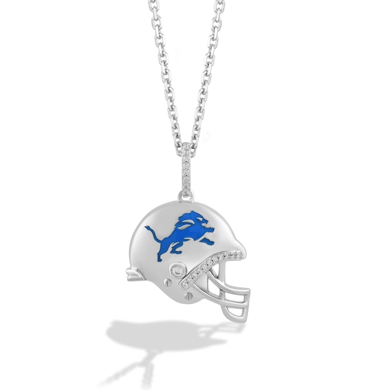 Detroit Lions Necklace Mens Womens 925 Sterling Silver Necklace Football Gift D18