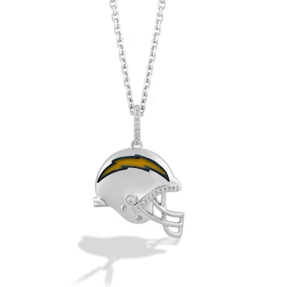 True Fans Buffalo Bills 1/20 CT. T.W. Diamond Helmet Necklace in