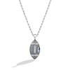 Thumbnail Image 1 of True Fans Jacksonville Jaguars 1/20 CT. T.W. Diamond Vertical Football Necklace in Sterling Silver