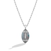 Thumbnail Image 1 of True Fans Miami Dolphins 1/20 CT. T.W. Diamond Vertical Football Necklace in Sterling Silver