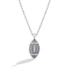 Thumbnail Image 1 of True Fans Tennessee Titans 1/20 CT. T.W. Diamond Vertical Football Necklace in Sterling Silver