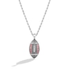 Thumbnail Image 0 of True Fans Cleveland Browns 1/20 CT. T.W. Diamond Vertical Football Necklace in Sterling Silver