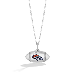 True Fans Cincinnati Bengals Diamond Accent Football Necklace in