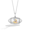 Thumbnail Image 1 of True Fans Minnesota Vikings Diamond Accent Football Necklace in Sterling Silver