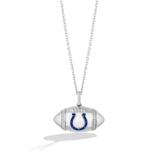 True Fans Kansas City Chiefs Diamond Accent Football Necklace in Sterling  Silver