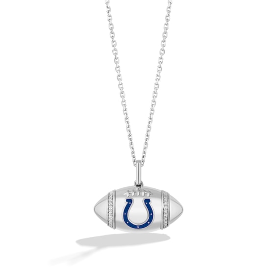 True Fans Dallas Cowboys Diamond Accent Football Necklace in