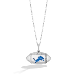 Sterling Silver Dallas Cowboys Crystal Football Necklace 568810MT