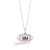 Thumbnail Image 1 of True Fans Washington Commanders Diamond Accent Football Necklace in Sterling Silver