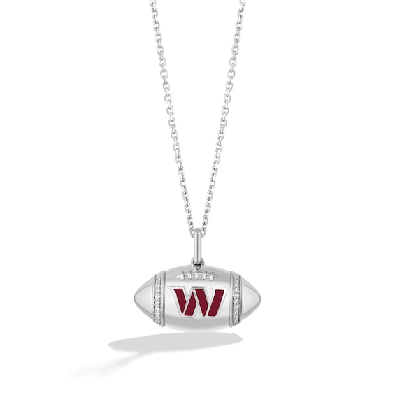 True Fans™ NFL Miami Dolphins Diamond Accent Football Pendant in