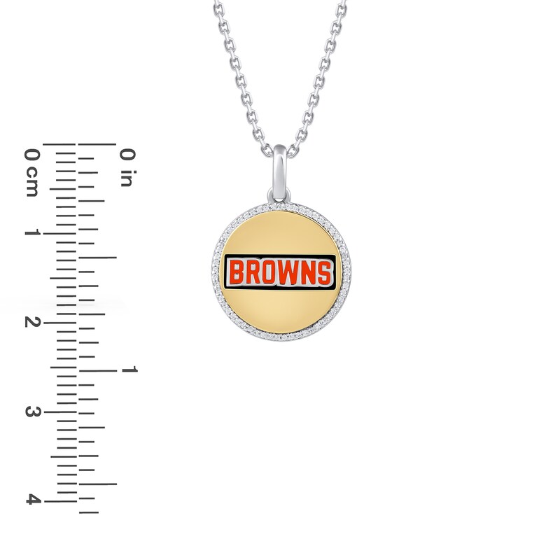 True Fans Washington Commanders 1/10 CT. T.W. Diamond Enamel Disc Necklace  in Sterling Silver and 10K Yellow Gold, Kay