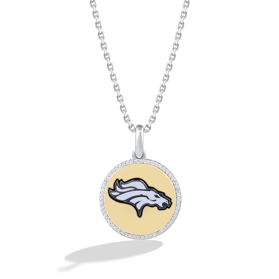 Denver Broncos Pendant, 14K White - The GLD Shop