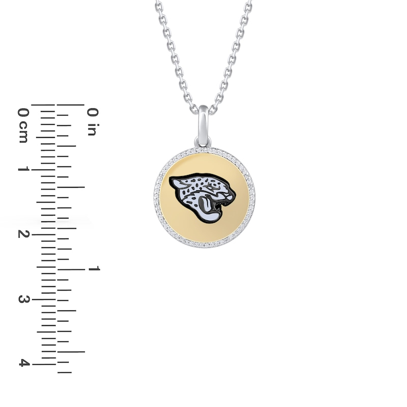 Sterling Silver NFL Jacksonville Jaguars Enamel Pendant Necklace