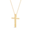 Thumbnail Image 2 of Round-Cut Diamond Cross Necklace 1/5 ct tw 10K Yellow Gold 18”