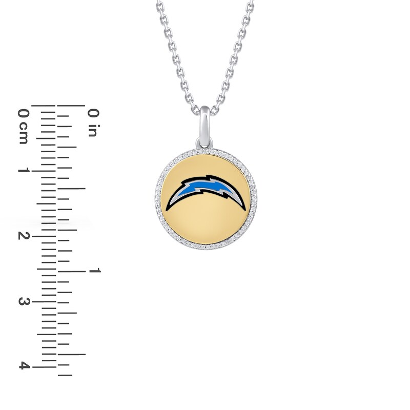 Los Angeles Chargers Pendant, 14K White - The GLD Shop