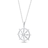 Thumbnail Image 2 of Round-Cut Diamond Solitaire Wheel of Dharma Necklace 1/20 ct tw Sterling Silver 18”