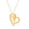 Thumbnail Image 3 of Round-Cut Diamond Year of the Rabbit Heart Necklace 1/6 ct tw 10K Yellow Gold 18”