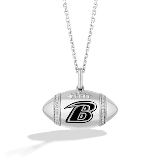 True Fans Cincinnati Bengals Diamond Accent Football Necklace in