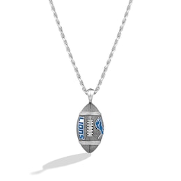 True Fans Detroit Lions 1/20 CT. T.W. Diamond Vertical Football Necklace in Sterling Silver