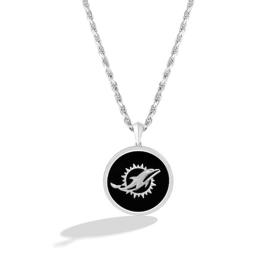 True Fans Miami Dolphins 1/10 CT. T.W. Diamond Logo Necklace in Sterling  Silver