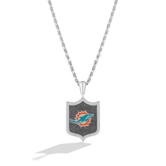 True Fans Arizona Cardinals 1/5 CT. T.W. Diamond and Enamel Reversible  Shield Necklace in Sterling Silver