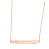 Thumbnail Image 2 of Round-Cut Diamond Accent Bar Necklace 10K Rose Gold 18“