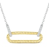 Thumbnail Image 1 of Round-Cut Diamond Paperclip Necklace 1/15 ct tw 10K Yellow Gold & Sterling Silver 18”