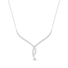 Thumbnail Image 1 of Round-Cut Diamond Twist V Necklace 3/4 ct tw 10K White Gold 18“