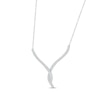 Thumbnail Image 2 of Round-Cut Diamond Twist V Necklace 3/4 ct tw 10K White Gold 18“