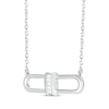 Thumbnail Image 2 of Baguette-Cut Diamond Paperclip Link Necklace 1/15 ct tw Sterling Silver 18&quot;