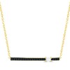 Thumbnail Image 1 of Round-Cut Black Diamond & Baguette-Cut White Diamond Bar Necklace 1/10 ct tw 10K Yellow Gold 18&quot;