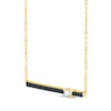 Thumbnail Image 2 of Round-Cut Black Diamond & Baguette-Cut White Diamond Bar Necklace 1/10 ct tw 10K Yellow Gold 18&quot;