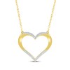 Thumbnail Image 1 of Round-Cut Diamond Heart Necklace 1/15 ct tw 10K Yellow Gold 18&quot;