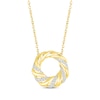 Thumbnail Image 1 of Round-Cut Diamond Spiral Circle Necklace 1/6 ct tw 10K Yellow Gold 18&quot;