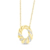 Thumbnail Image 2 of Round-Cut Diamond Spiral Circle Necklace 1/6 ct tw 10K Yellow Gold 18&quot;