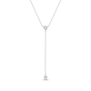 Thumbnail Image 1 of Round-Cut Diamond Y Necklace 1/10 ct tw 10K White Gold 18&quot;