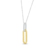 Thumbnail Image 2 of Round-Cut Diamond Paperclip Necklace 1/20 ct tw Sterling Silver & 10K Yellow Gold 18&quot;